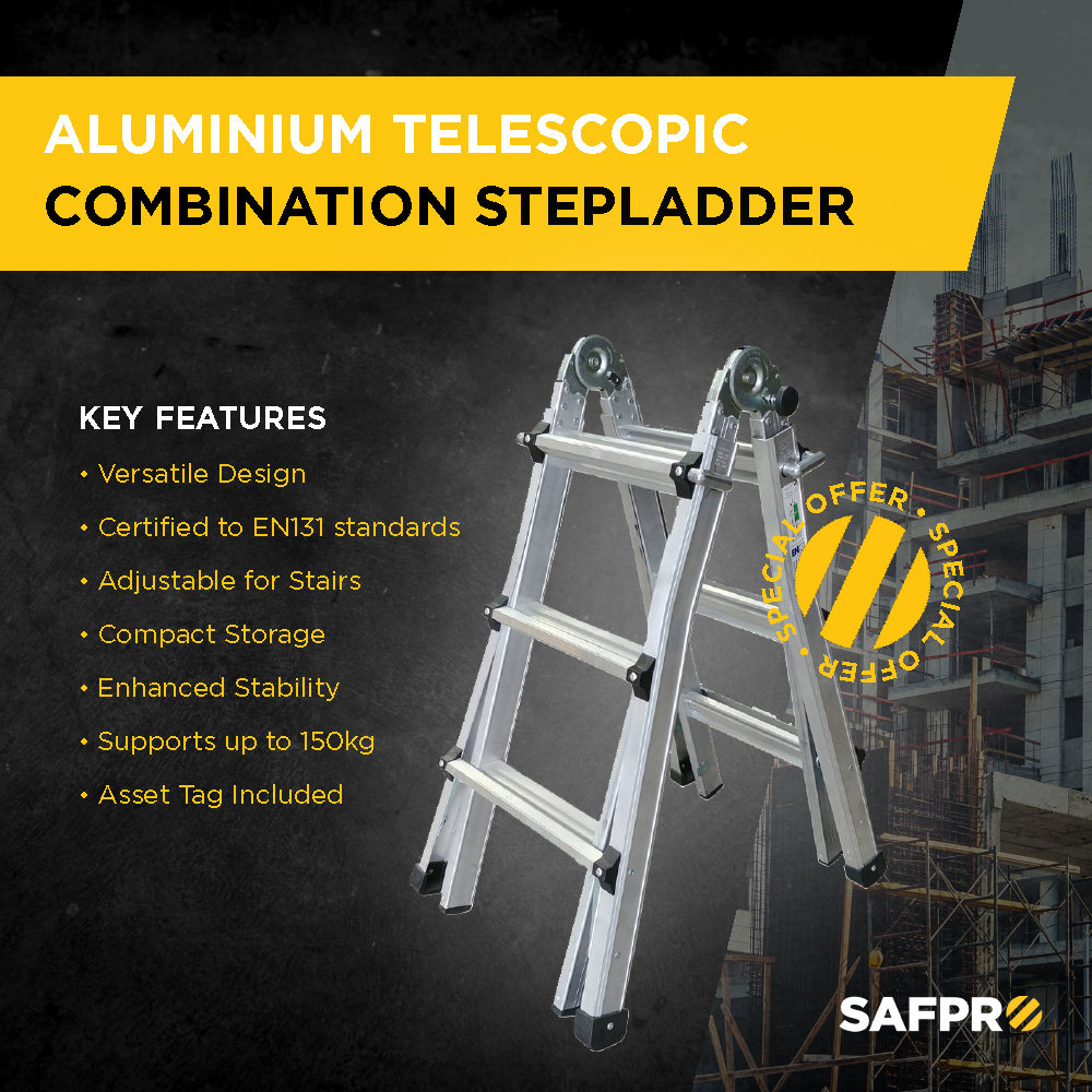 Aluminium Telescopic Combination Stepladder